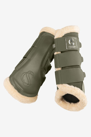 Guêtres en fausse fourrure Dusty Olive