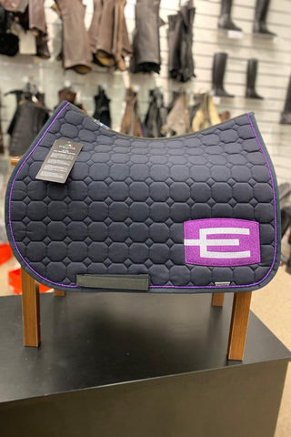 Octagon Saddle Pad E-Logo E20 S006 P112 Grey Black/White/Crystal