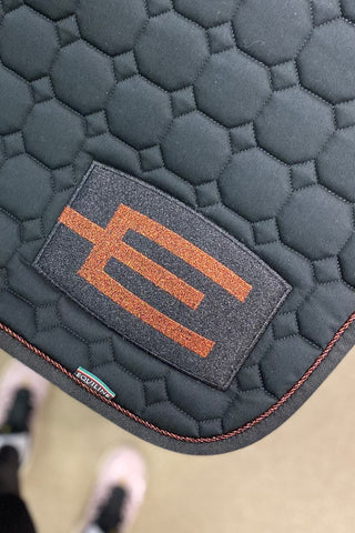 Octagon Saddle Pad E-Logo E20 S006 P112 Grey Black/White/Crystal