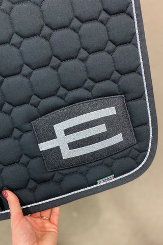 Octagon Saddle Pad E-Logo E20 S006 P112 Grey Black/White/Crystal