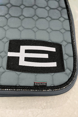 Octagon Saddle Pad E-Logo E20 S006 P112 Grey Black/White/Crystal
