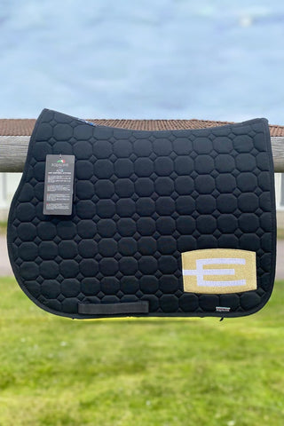 Octagon Saddle Pad E-Logo E20 S006 P112 Grey Black/White/Crystal