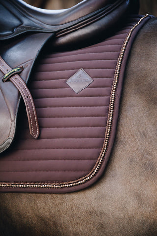 Pearls Dressage Saddle Pad Brown
