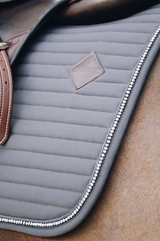 Pearls Dressage Saddle Pad Brown