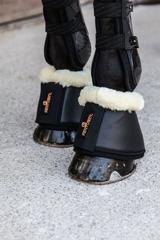 Fårskinn Läder Boots Svart/Cream