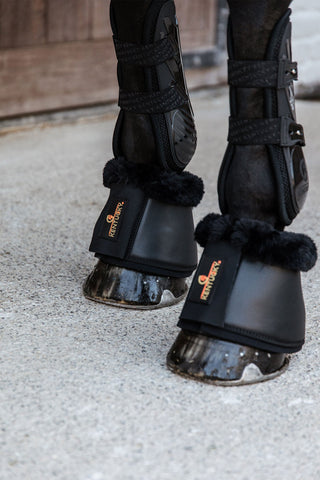 Fårskinn Läder Boots Svart/Cream