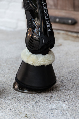 Fårskinn Läder Boots Svart/Cream